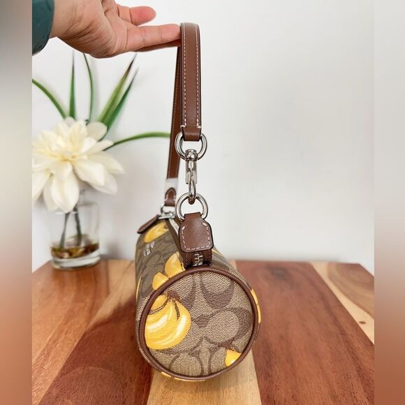 NWT Coach Nolita Barrel Bag In Signature Canvas With Banana Print - Picture 2 of 7